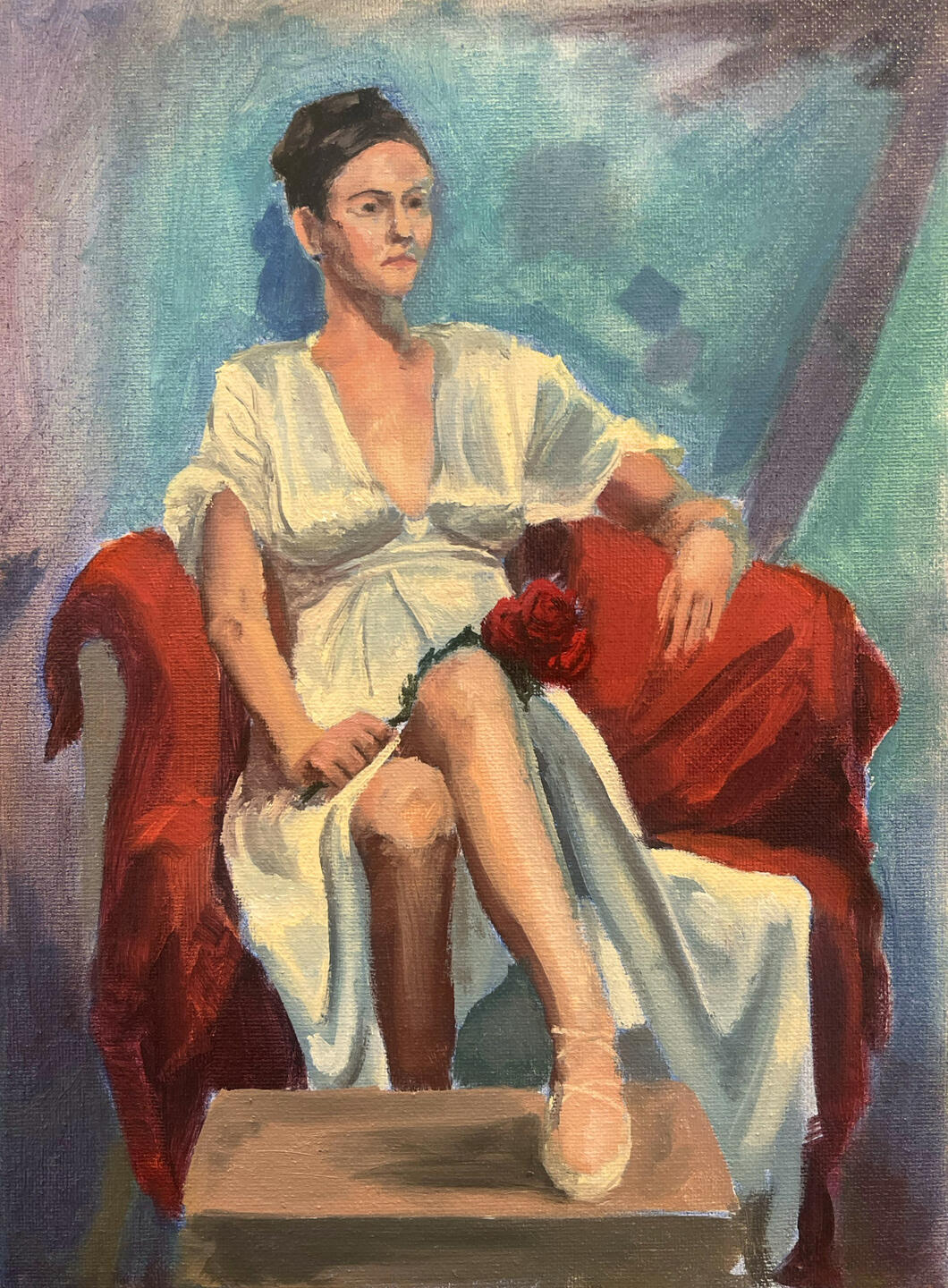 Live Figure Model - Oil Painting