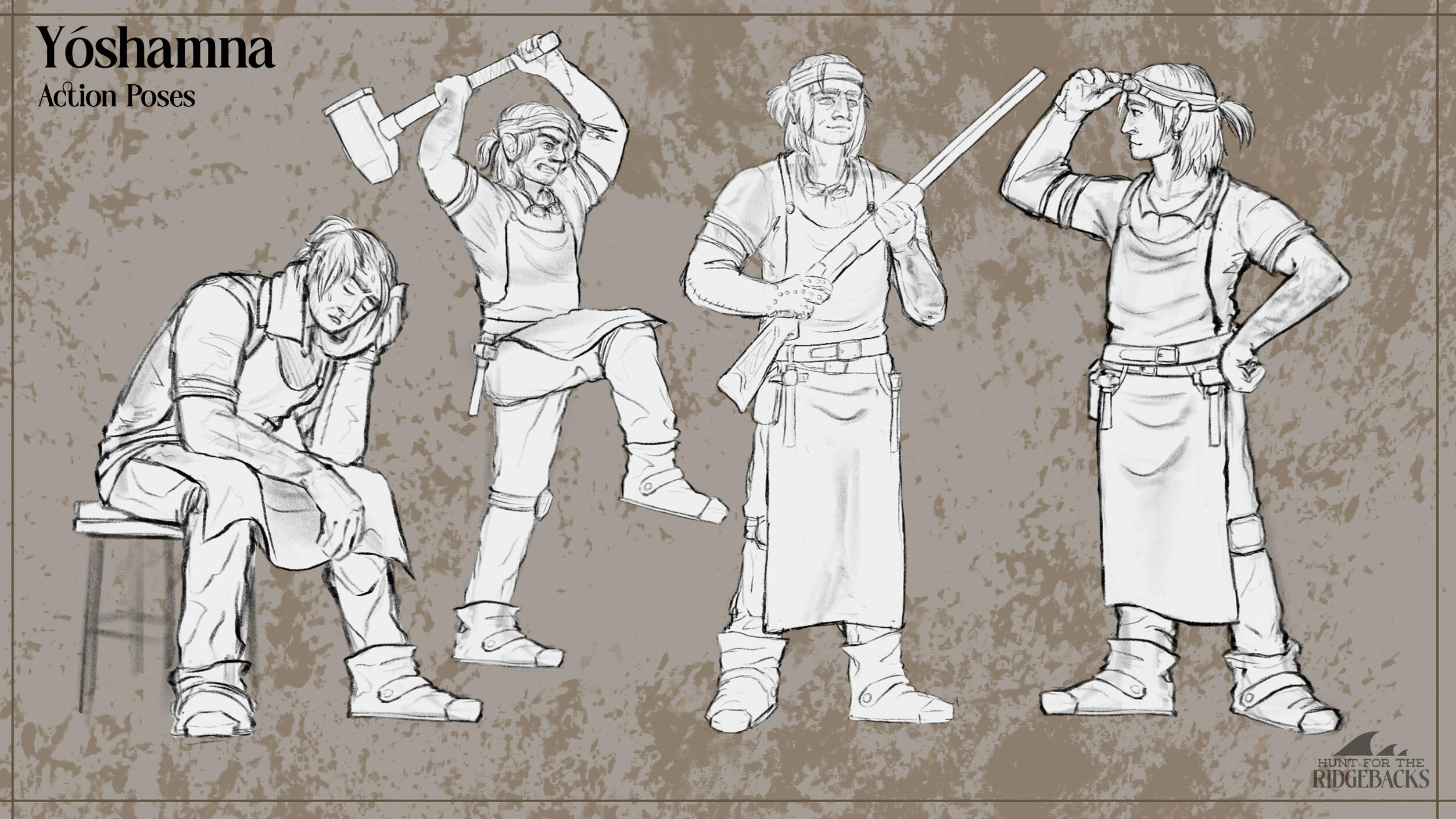 Yóshamna action poses Yóshamna action poses